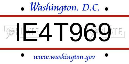 IE4T969 District Of Columbia License Plate