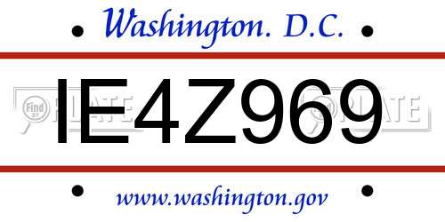 IE4Z969 District Of Columbia License Plate