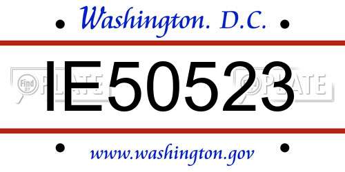 IE50523 District Of Columbia License Plate