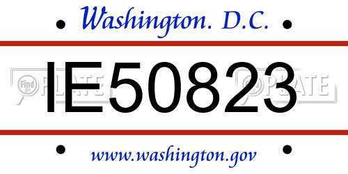 IE50823 District Of Columbia License Plate