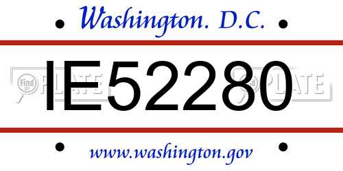 IE52280 District Of Columbia License Plate