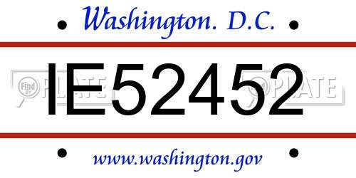 IE52452 District Of Columbia License Plate