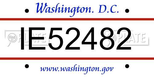 IE52482 District Of Columbia License Plate
