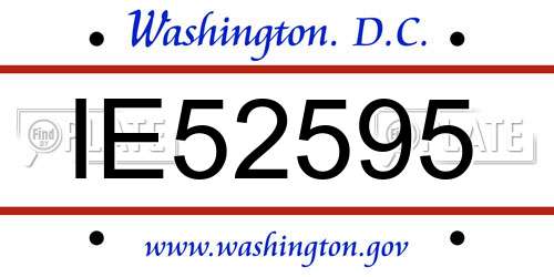 IE52595 District Of Columbia License Plate