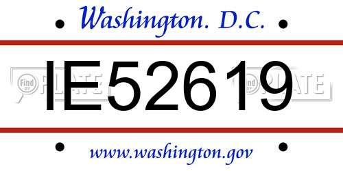 IE52619 District Of Columbia License Plate