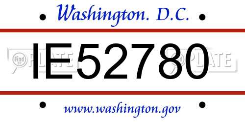 IE52780 District Of Columbia License Plate