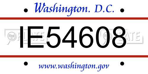 IE54608 District Of Columbia License Plate