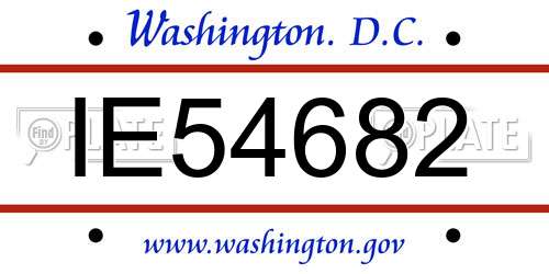 IE54682 District Of Columbia License Plate