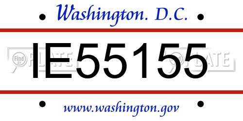 IE55155 District Of Columbia License Plate