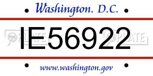 IE56922 District Of Columbia License Plate