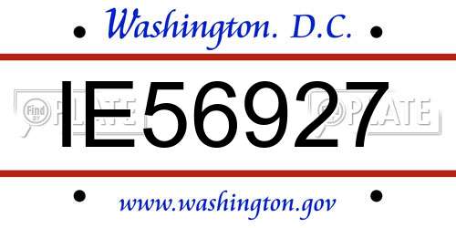 IE56927 District Of Columbia License Plate