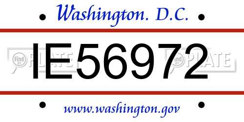 IE56972 District Of Columbia License Plate