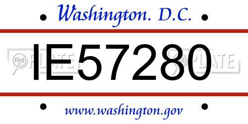 IE57280 District Of Columbia License Plate