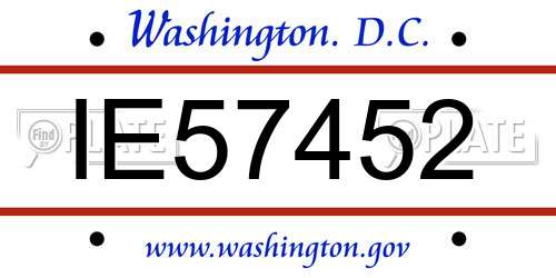 IE57452 District Of Columbia License Plate