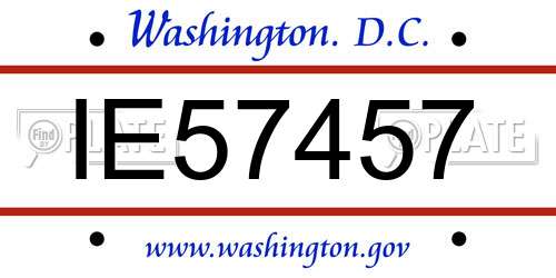 IE57457 District Of Columbia License Plate