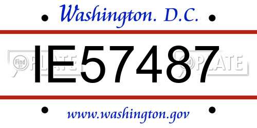 IE57487 District Of Columbia License Plate