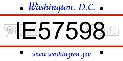 IE57598 District Of Columbia License Plate