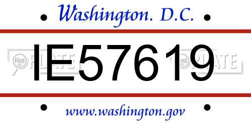 IE57619 District Of Columbia License Plate
