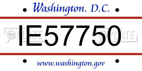 IE57750 District Of Columbia License Plate