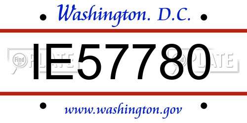 IE57780 District Of Columbia License Plate