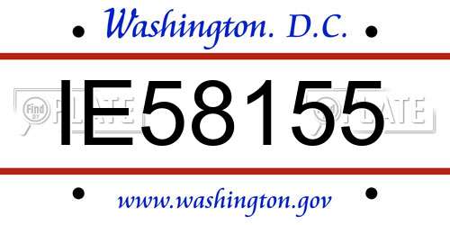 IE58155 District Of Columbia License Plate