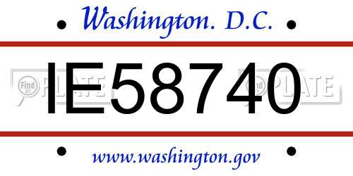 IE58740 District Of Columbia License Plate