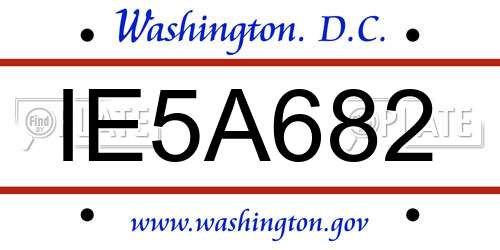 IE5A682 District Of Columbia License Plate