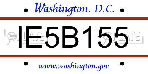 IE5B155 District Of Columbia License Plate
