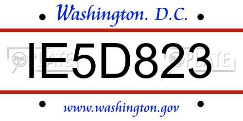 IE5D823 District Of Columbia License Plate