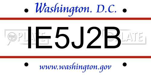 IE5J2B District Of Columbia License Plate