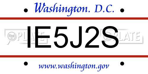 IE5J2S District Of Columbia License Plate