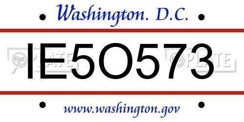 IE5O573 District Of Columbia License Plate