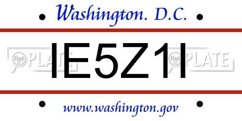 IE5Z1I District Of Columbia License Plate