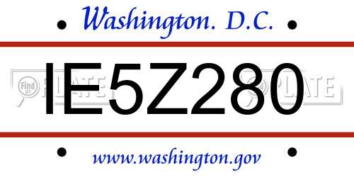 IE5Z280 District Of Columbia License Plate