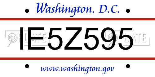 IE5Z595 District Of Columbia License Plate