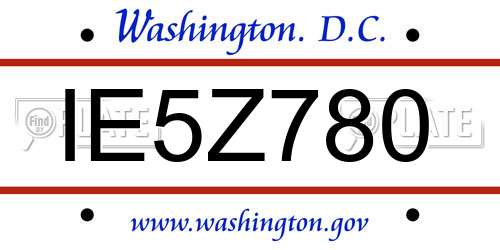IE5Z780 District Of Columbia License Plate