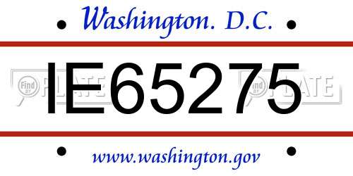 IE65275 District Of Columbia License Plate