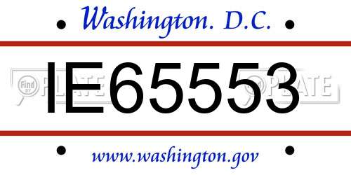 IE65553 District Of Columbia License Plate