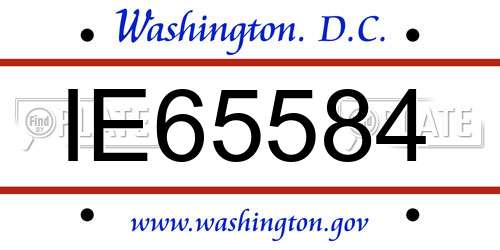 IE65584 District Of Columbia License Plate