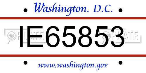 IE65853 District Of Columbia License Plate