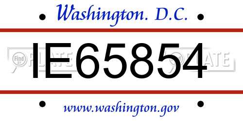 IE65854 District Of Columbia License Plate