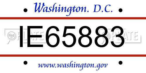 IE65883 District Of Columbia License Plate