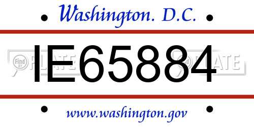 IE65884 District Of Columbia License Plate