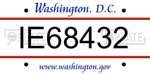 IE68432 District Of Columbia License Plate