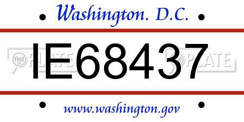 IE68437 District Of Columbia License Plate