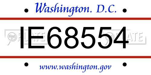 IE68554 District Of Columbia License Plate