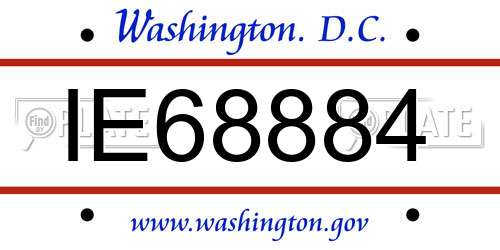 IE68884 District Of Columbia License Plate