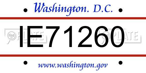 IE71260 District Of Columbia License Plate