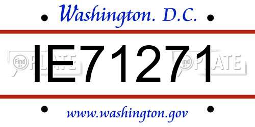 IE71271 District Of Columbia License Plate