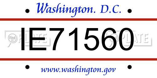 IE71560 District Of Columbia License Plate